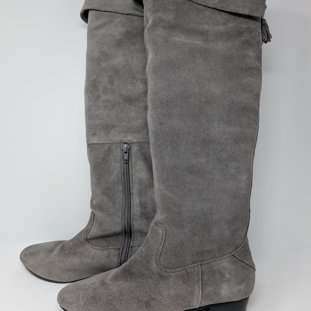 ARTURO CHIANG ACACIA SPLIT SUEDE GREY BOOTS - SIZE 8 - Tall